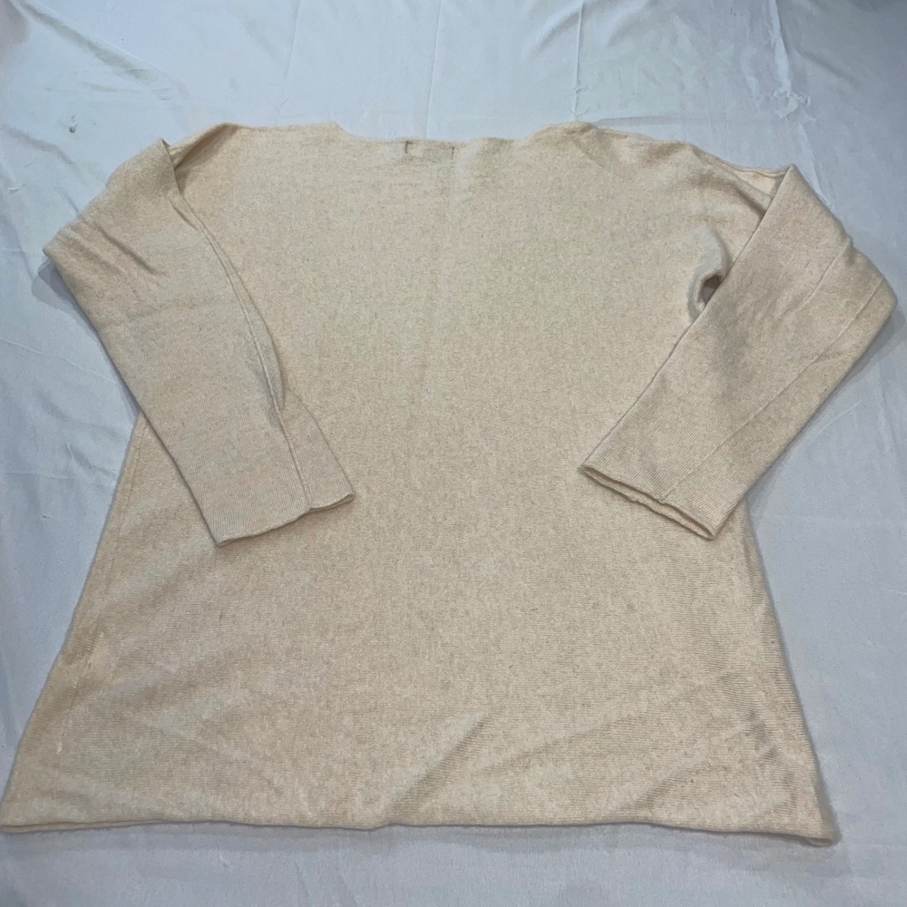 Bartolini Italy Womens Cashmere Wool Silk Blend Knit Sweater Cream Beige Medium - Picture 6 of 6